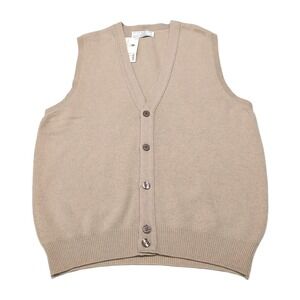Vtg Lyle & Scott Scotland Touch of Cashmere Waistcoat Vest Mens M Parchment NWT